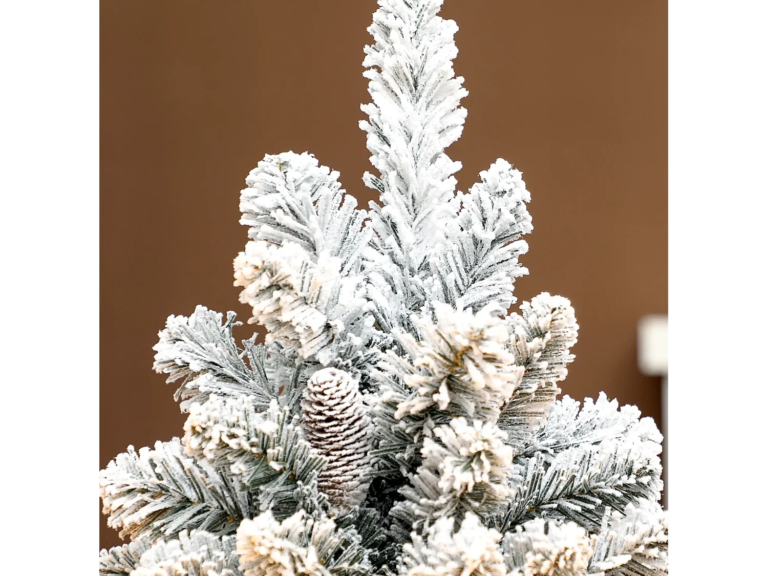 Mini Künstlicher Weihnachtsbaum 60 cm, Tannenbaum künstlich, 72 Spitzen 6 Tannenzapfen Zementbasis