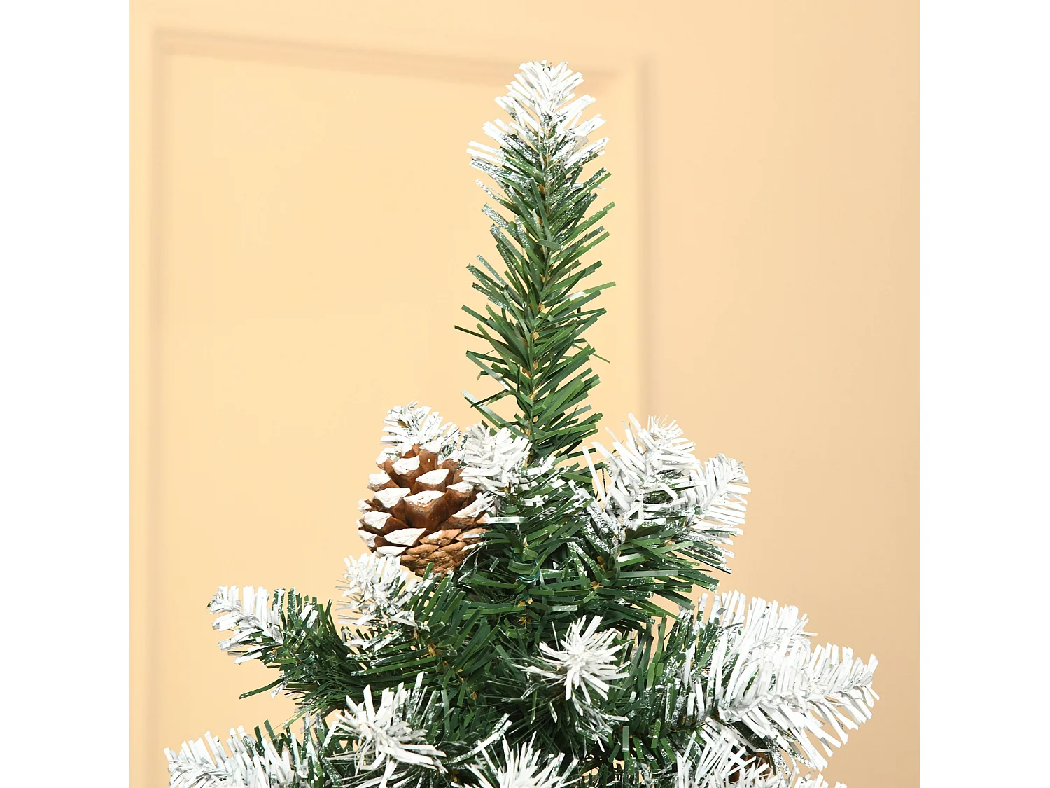 Künstlicher Weihnachtsbaum,Weihnachtsdeko 37 Zapfen, verschneite Spitzen, 180 cm