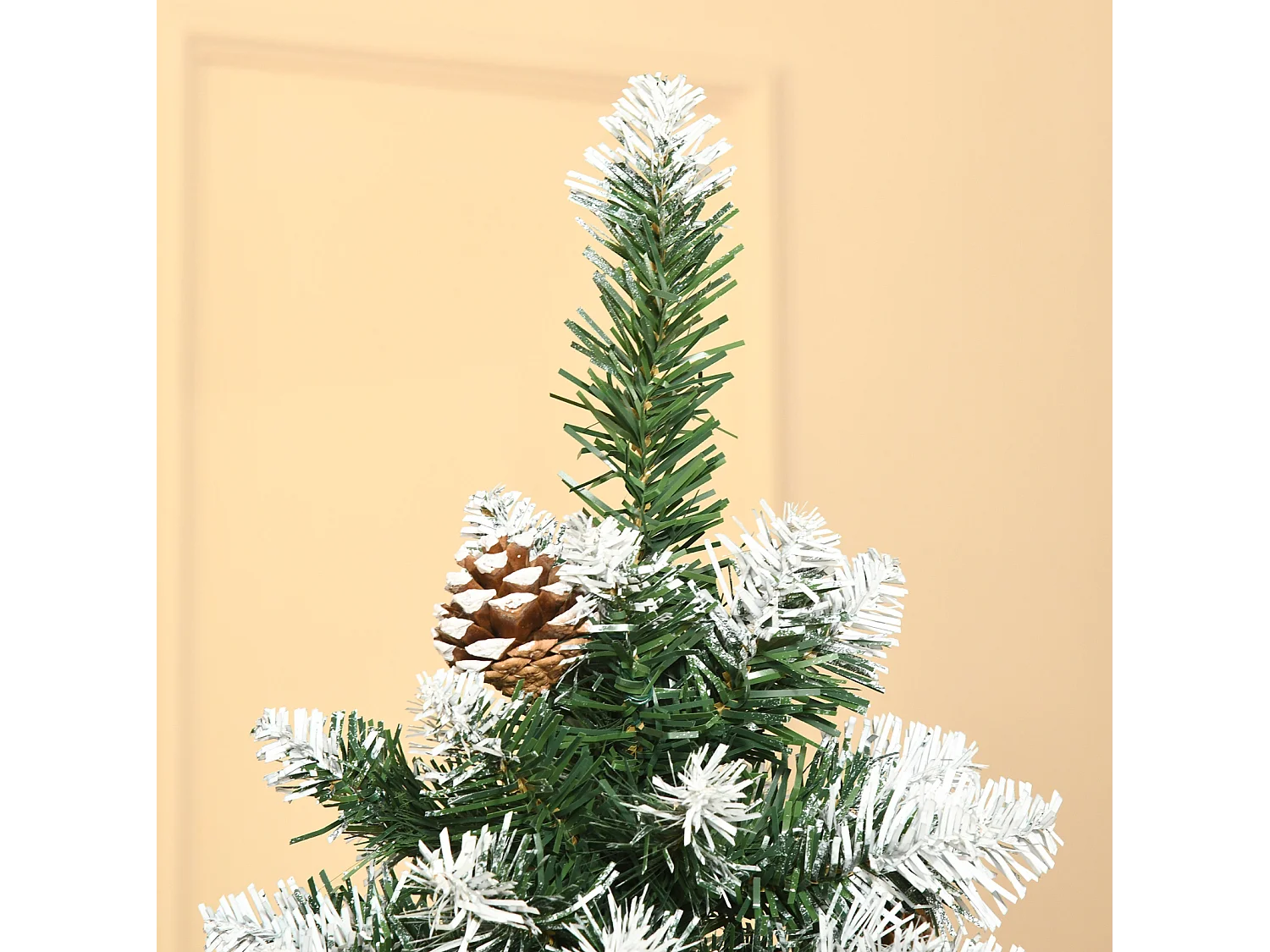 Künstlicher Weihnachtsbaum,Weihnachtsdeko 37 Zapfen, verschneite Spitzen, 180 cm