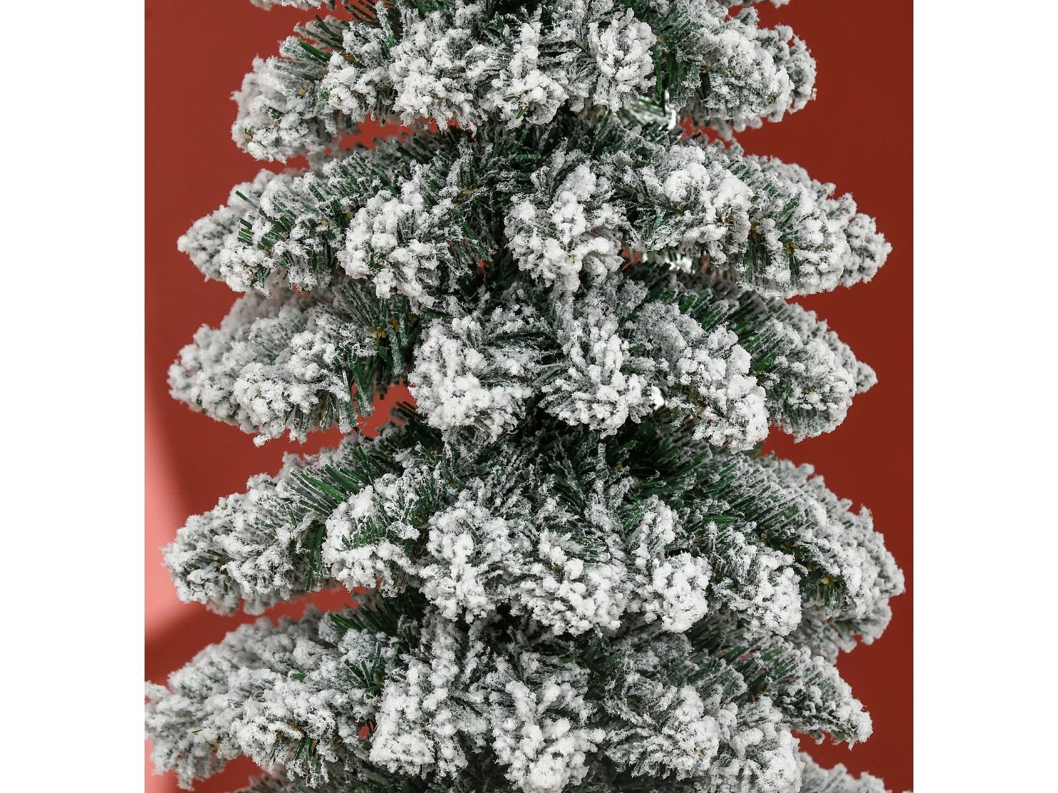 Künstlicher Weihnachtsbaum, schneebedeckt, Weihnachtsdeko schmales Design, 180 cm, Grün/Weiß