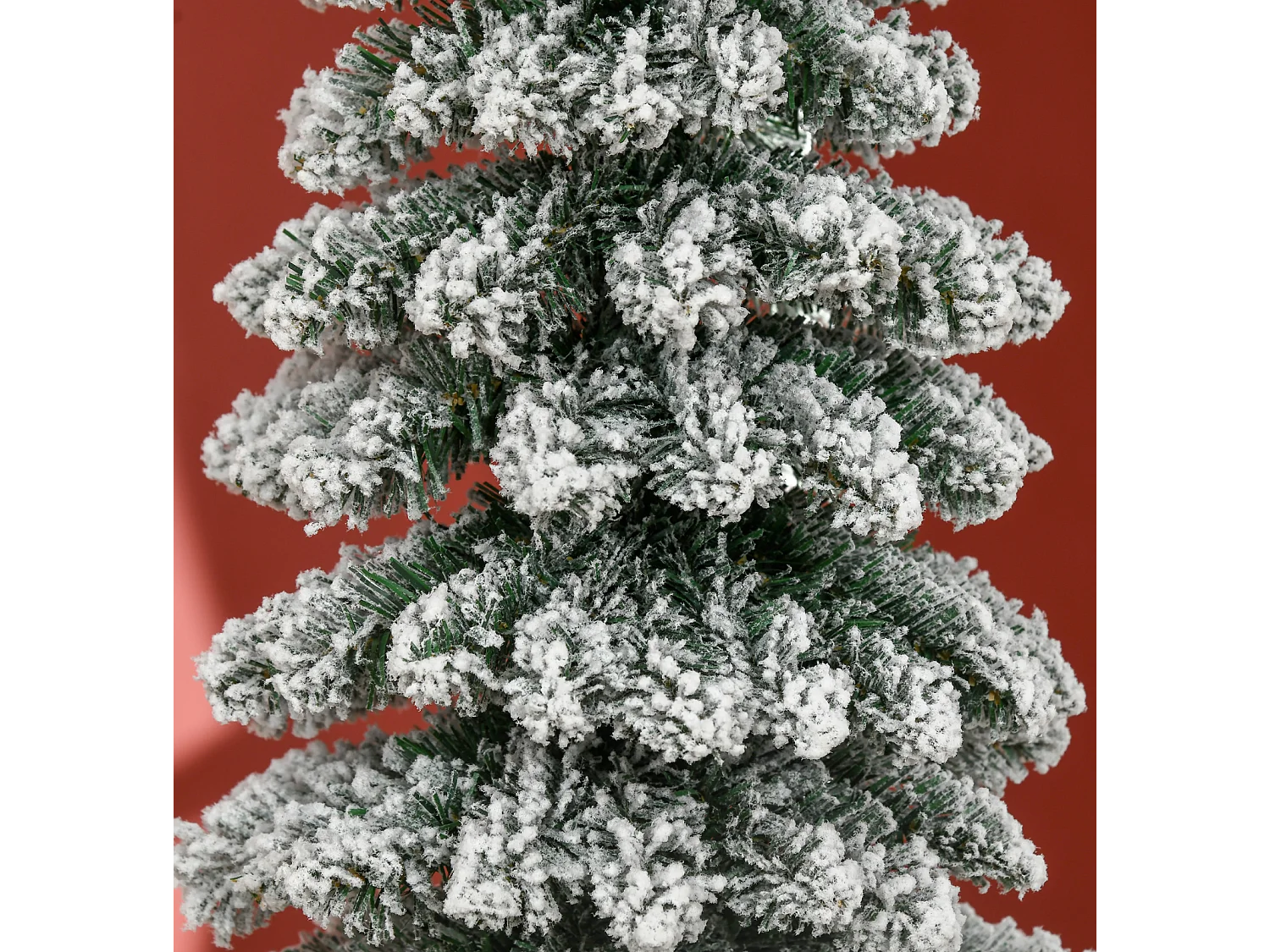 Künstlicher Weihnachtsbaum, schneebedeckt, Weihnachtsdeko schmales Design, 180 cm, Grün/Weiß