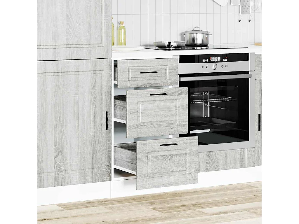 Meuble de cuisine sonoma gris bois d'ingénierie