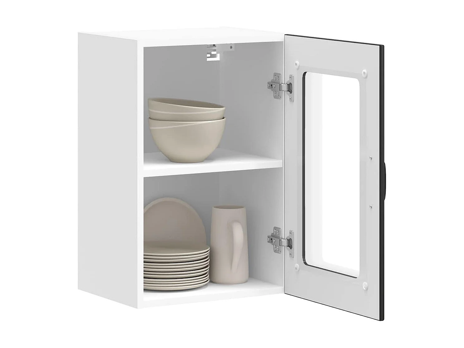 Meuble murale de cuisine avec porte en verre noir