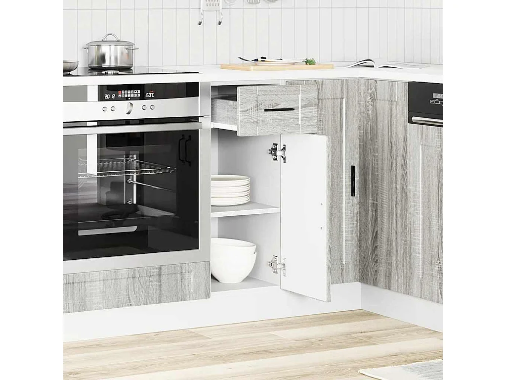 Meuble de cuisine sonoma gris bois d'ingénierie