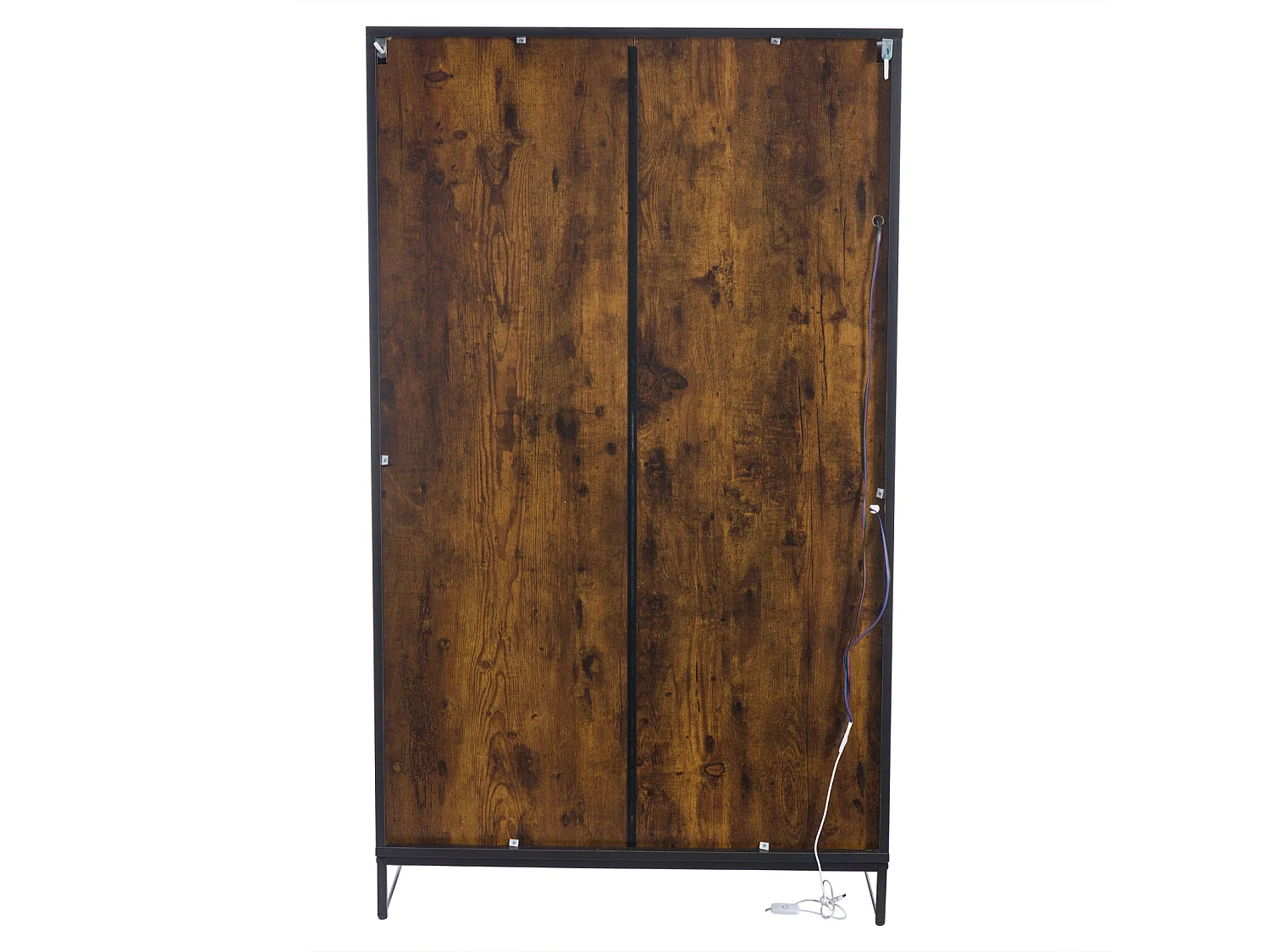 Vitrina con iluminación LED, vitrina independiente, armario de 2 cajones, con panel acrílico, 80x40x138 cm, marrón