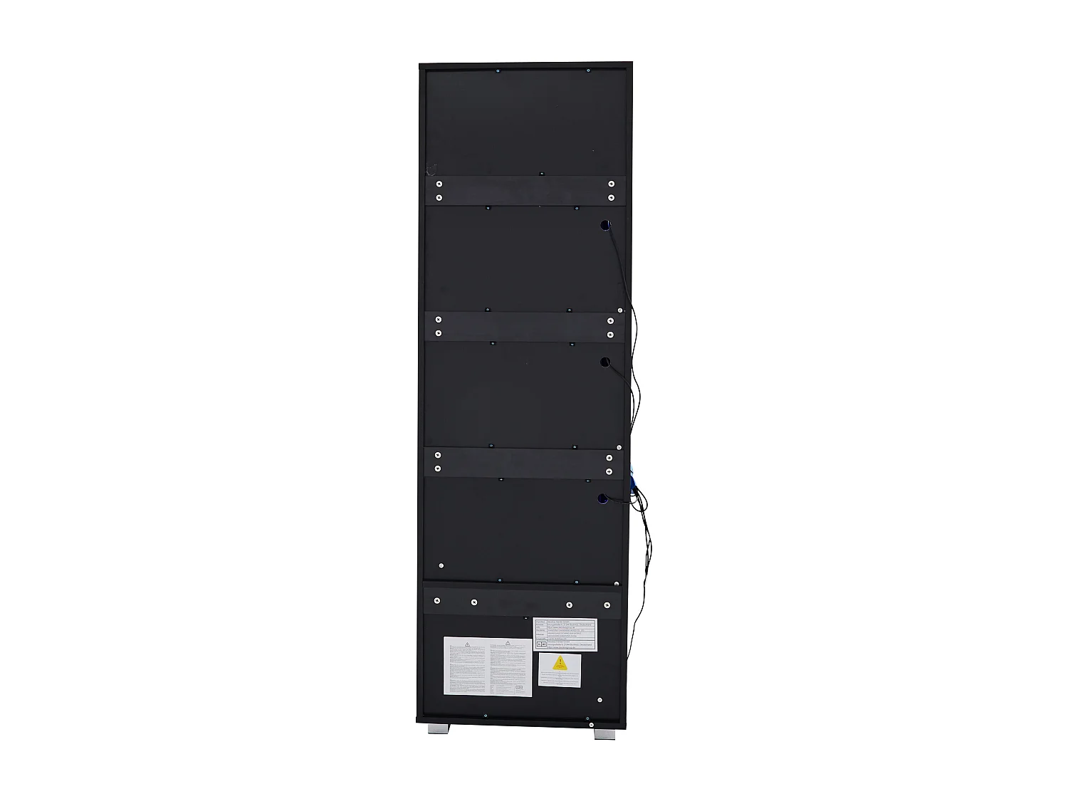 Vitrine preta brilhante com portas de vidro, iluminação LED e 3 prateleiras de vidro, 40 x 50 x 160 cm