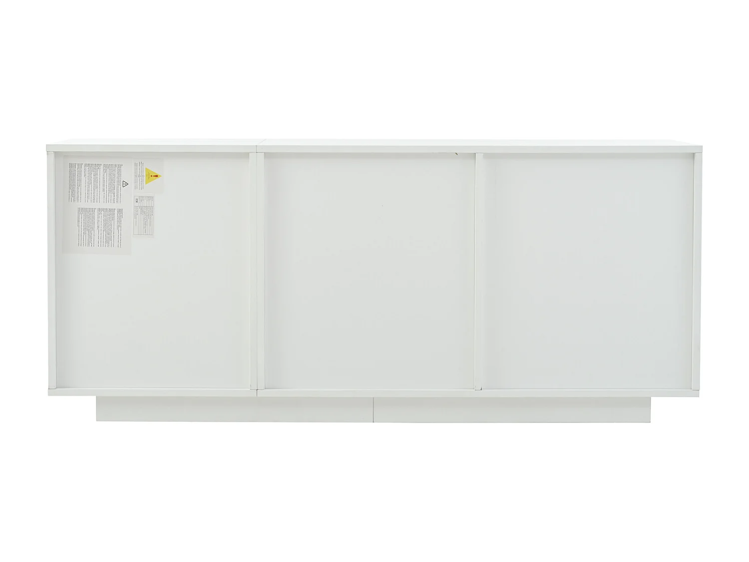 Buffet 140x40x60cm avec 3 Armoires, Commode LED, Un Tiroir, Étagères Réglables, Meuble Salon, Blanc