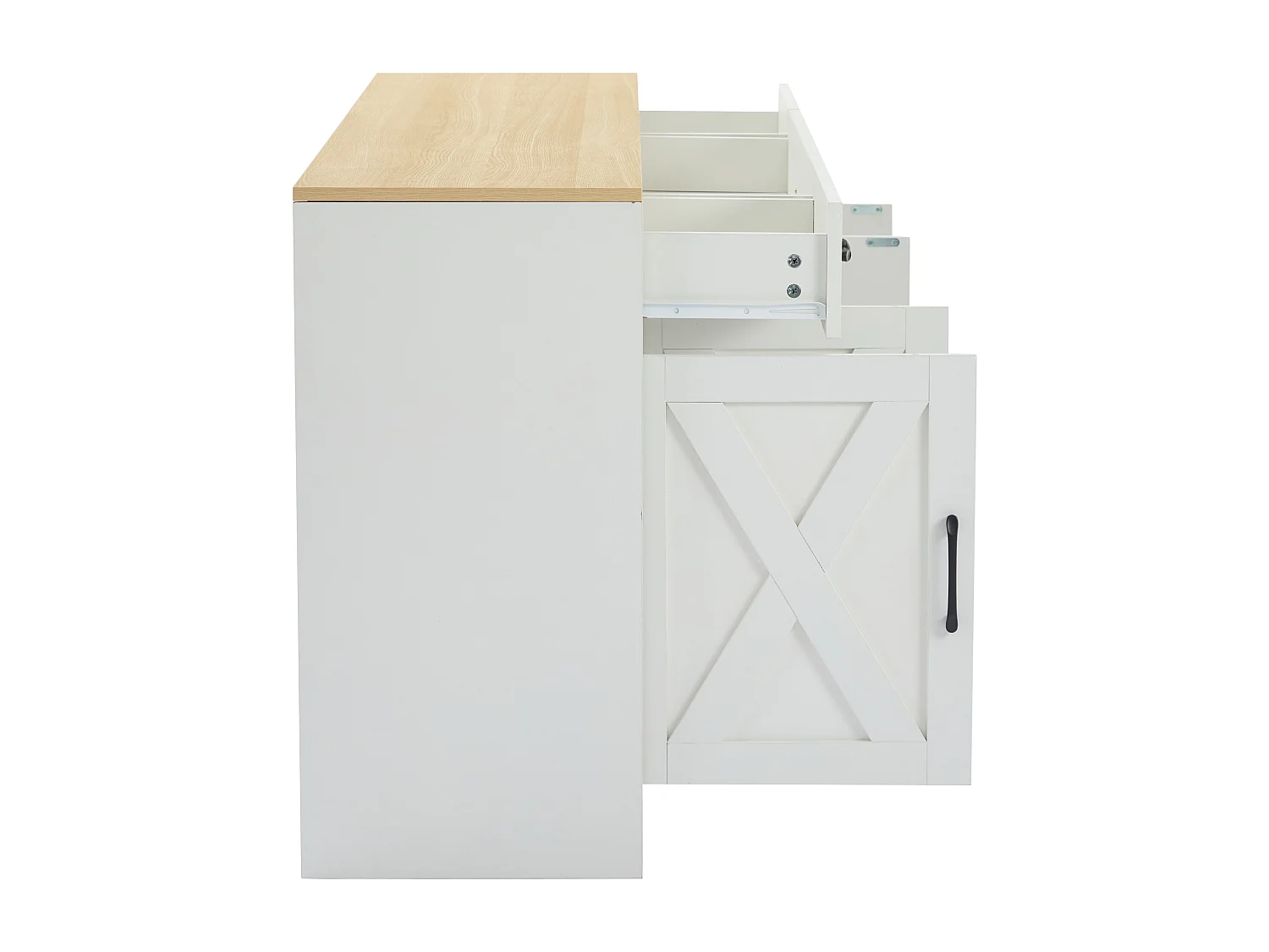 Aparador de 140 cm para cozinha, sala de jantar, com espaço de armazenamento, ideal para sala de estar e cozinha, na cor branca.