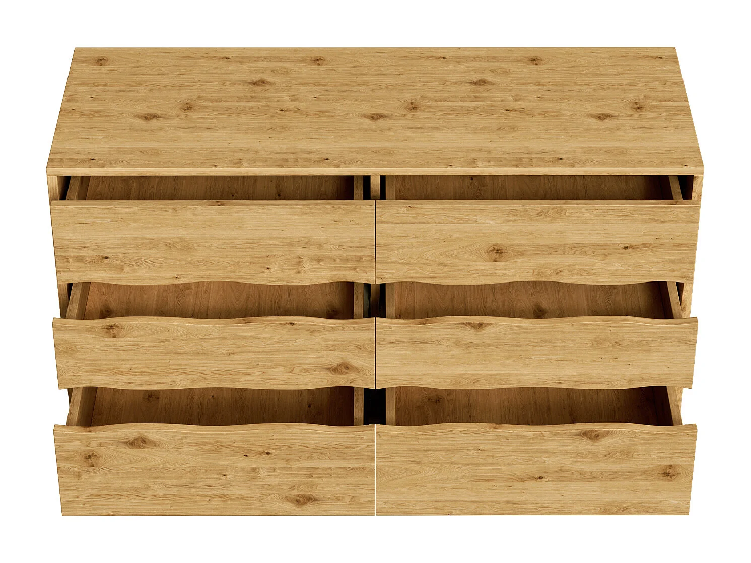 Credenza moderna a 6 cassetti - Gambe in metallo, per soggiorno e sala da pranzo - 120x40x75,5 cm