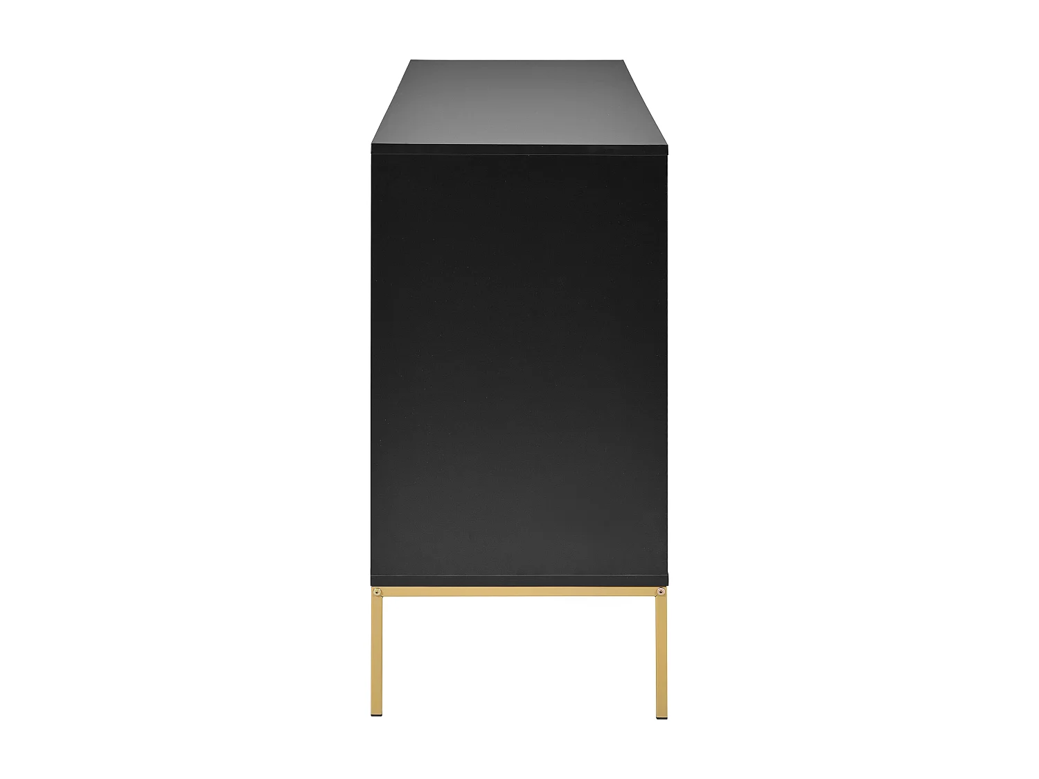 Dressoir 150 x 40 x 80 cm met gouden metalen handgrepen en poten voor woonkamer en eetkamer, Zwart