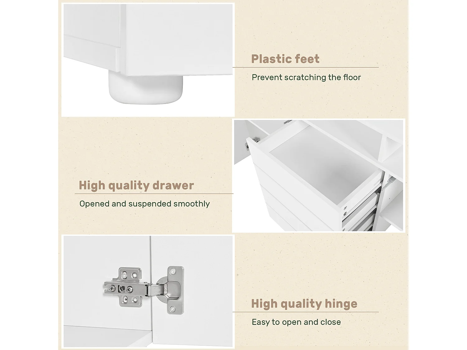 Hoogglans wit dressoir met ledverlichting, multifunctioneel woonkamermeubel, tv en opbergruimte, 160 * 35 * 70 cm