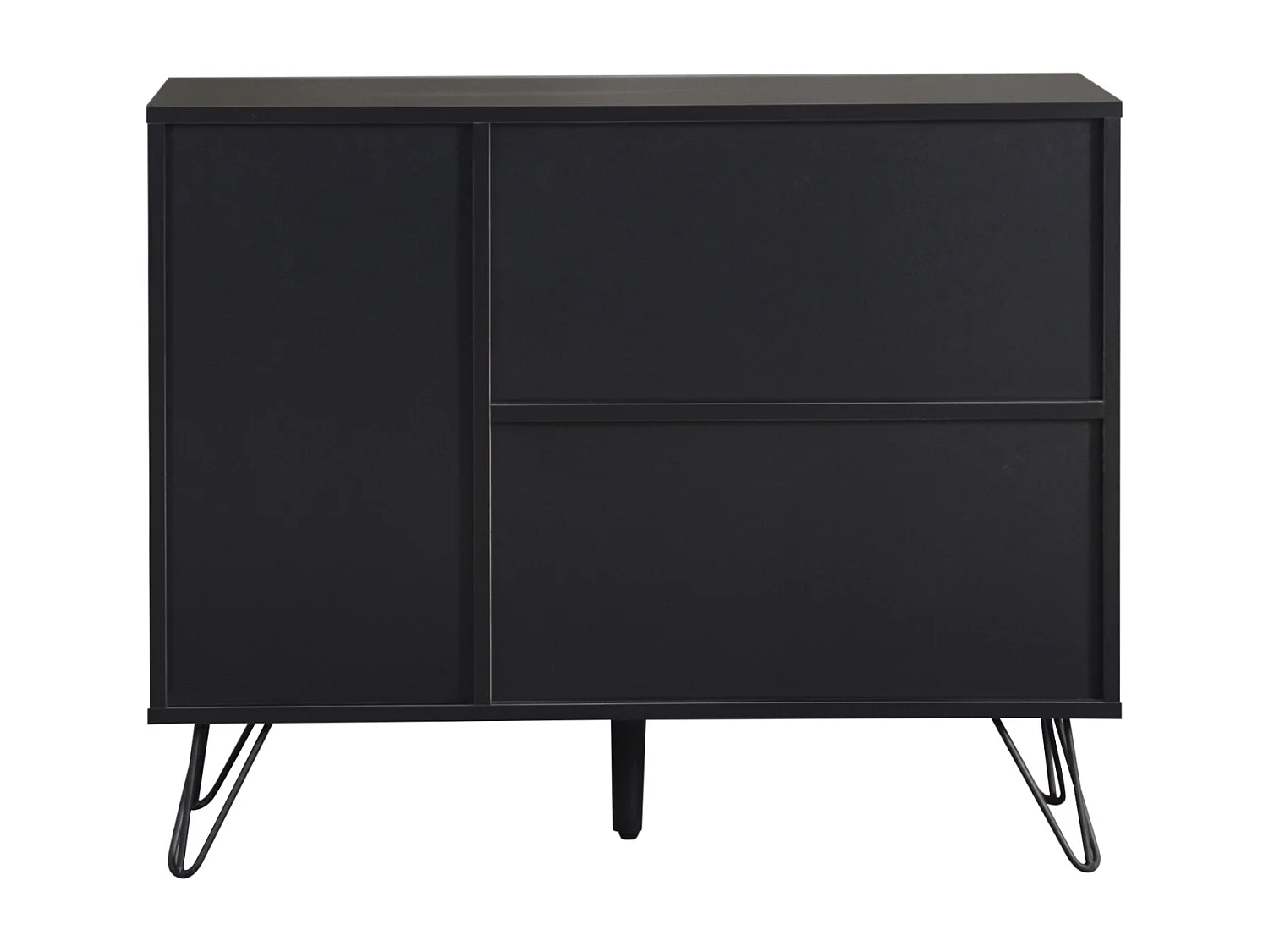 Buffetkast, Moderne opbergkast met metalen poten, Voor hal, woonkamer - 90x30x71,5 cm, Zwart