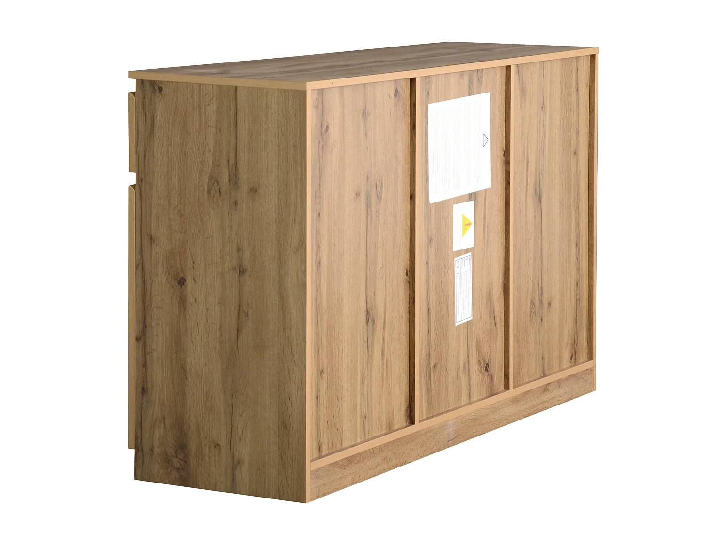 Buffet aspect bois - Buffet multifonction avec 3 portes et 3 tiroirs - Armoire, 135 x 40 x 81 cm