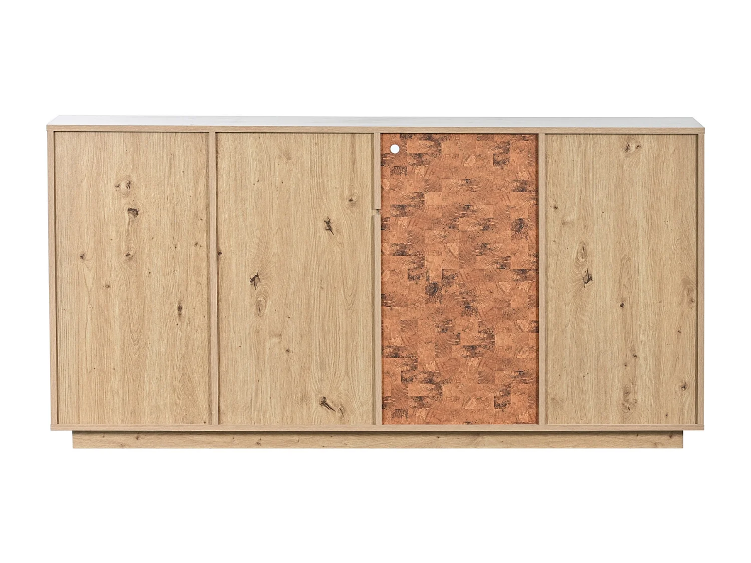 Buffetkast met LED-verlichting, opbergruimte, deuren en lades, glazen planken, 160 x 40 x 77 cm, wit