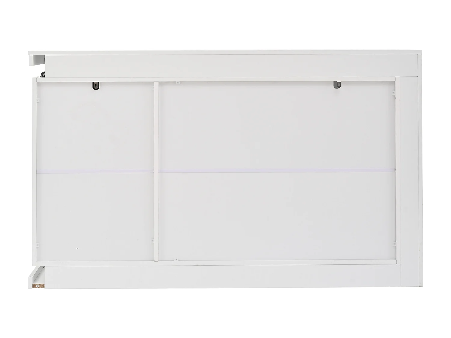 Modern dressoir 140x40x84 cm met LED-verlichting, gehard glazen deuren, glanzend bovenblad, wit