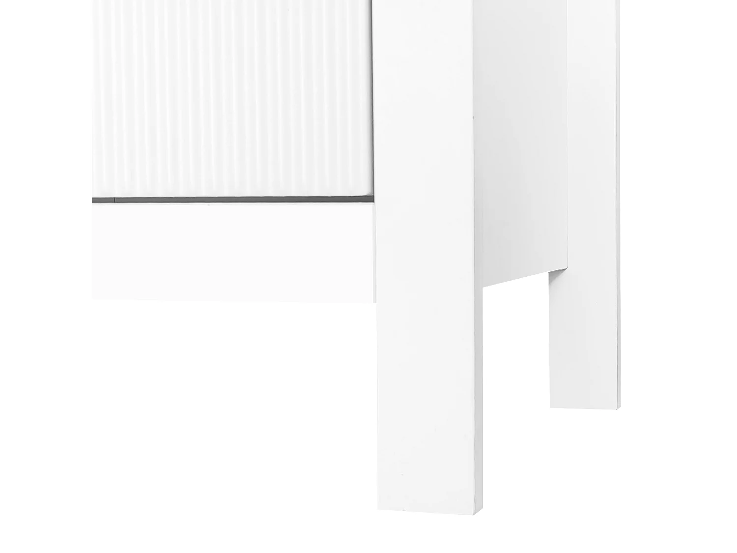 Buffet de Style Contemporain, Commode avec Espace de Rangement, avec poignées dorées, Blanc