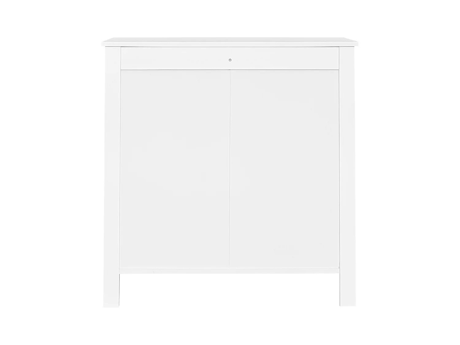 Buffet de Style Contemporain, Commode avec Espace de Rangement, avec poignées dorées, Blanc