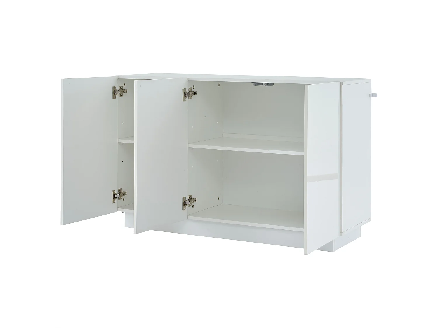Buffet Salon 120cm, Meubles de Rangement 3 Portes avec LED, Armoire pour Entrée, Cuisine,Salon,Blanc