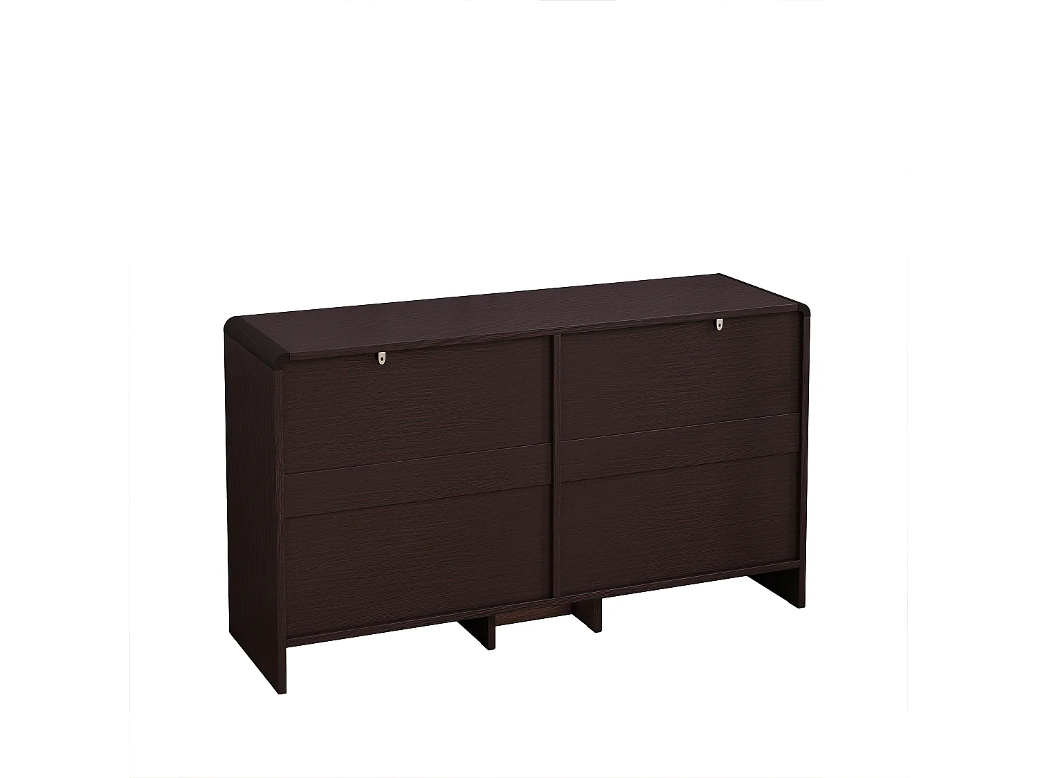 Meuble de rangement en rotin en forme d'arc avec 6 tiroirs - pour salon, cuisine - Marron