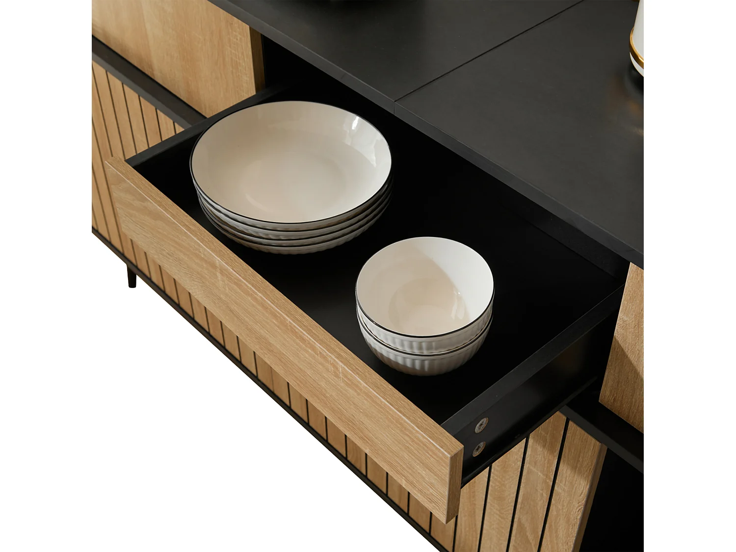 Dressoir - Ladekast met lade en schuifdeur - Opbergkast voor eetkamer, woonkamer