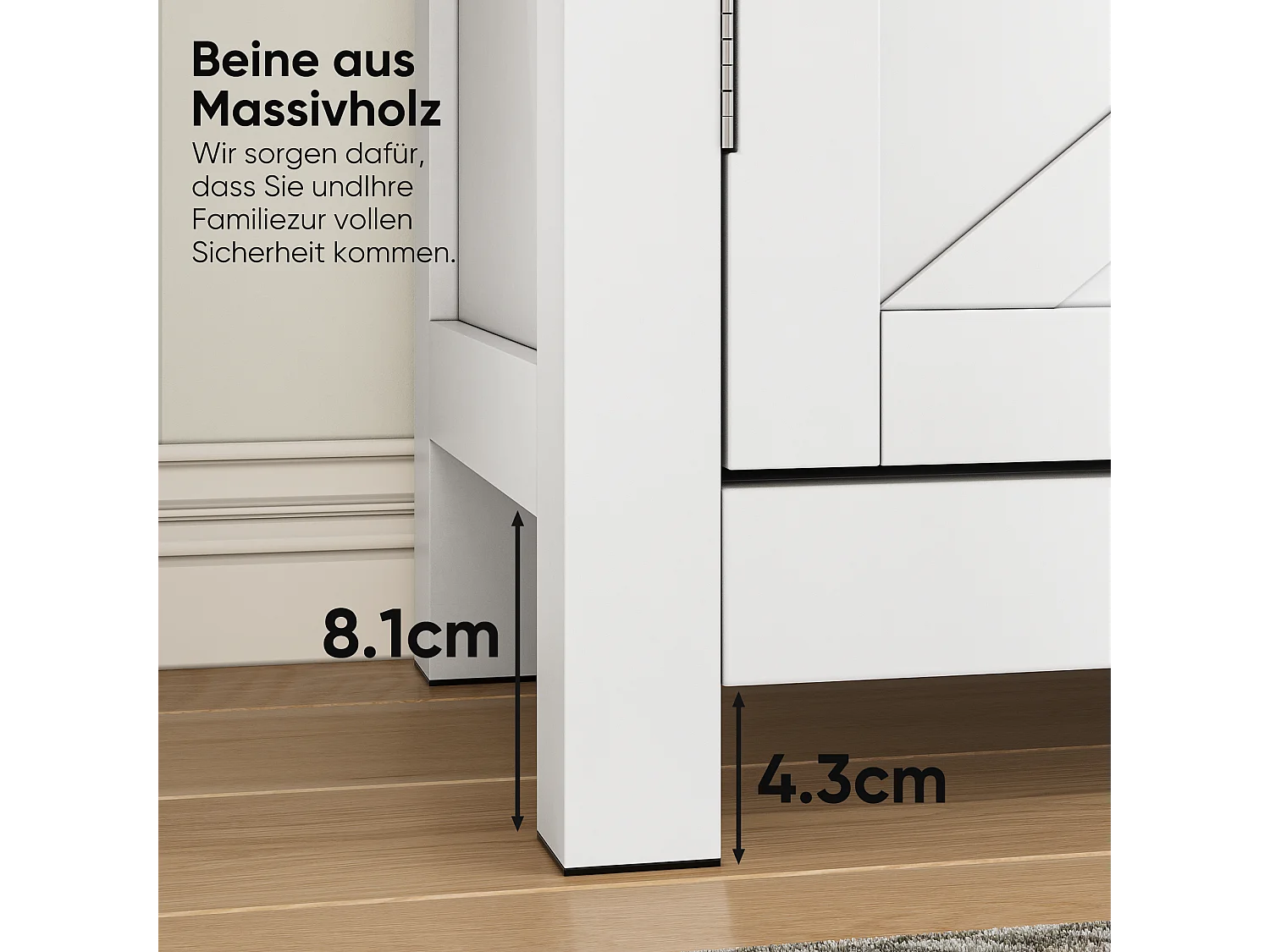 Buffet, Meuble de Rangement avec Tiroir et Portes, Étagère Réglable, pour Salon, 40x80x80 cm, Blanc