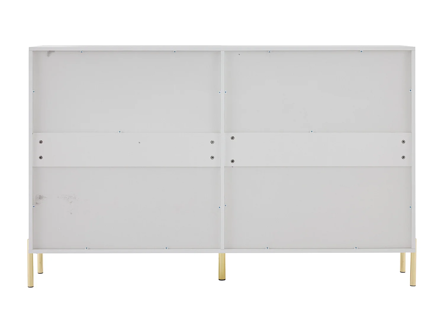 Buffet chambre à coucher avec 4 portes, armoire de cuisine avec décoration dorée, 160x36x100cm,blanc