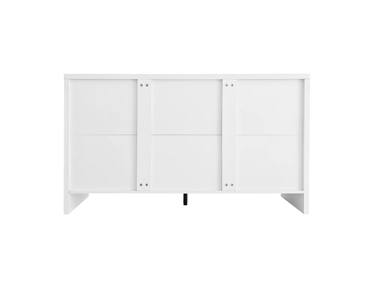 Aparador com 4 portas e prateleiras ajustáveis, 140x38x80 cm, Armário de madeira, Para hall de entrada, sala de estar, Branco