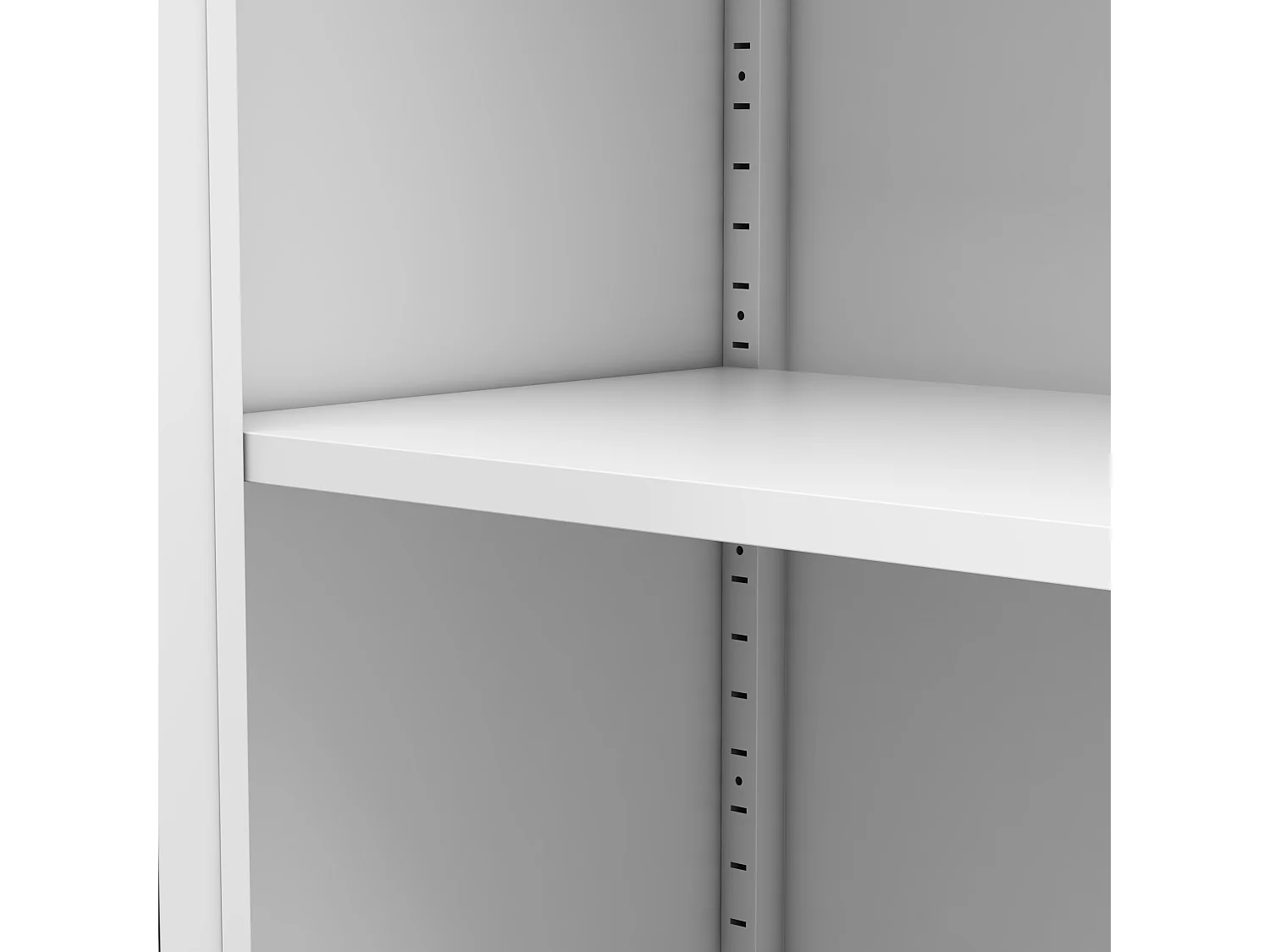 Aparador de metal branco de 88 cm com prateleiras ajustáveis, móvel de armazenamento independente, para cozinha e sala de estar.