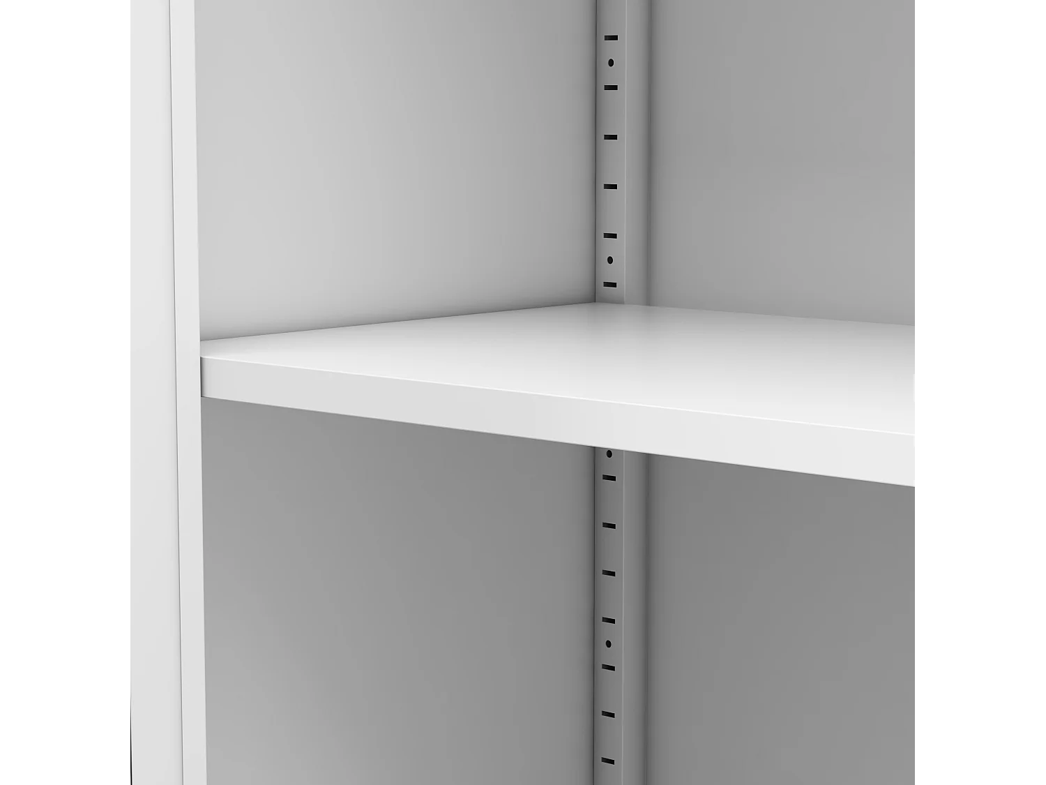 Buffet de rangement libre 88 cm blanche en métal, étagères réglables, pour cuisine et salon