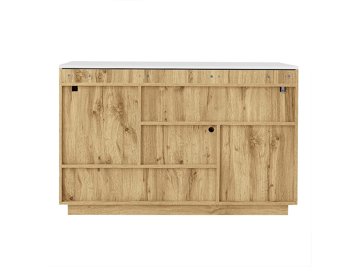 Credenza moderna con LED colorati e cassetti – Vetrina con finitura laccata lucida