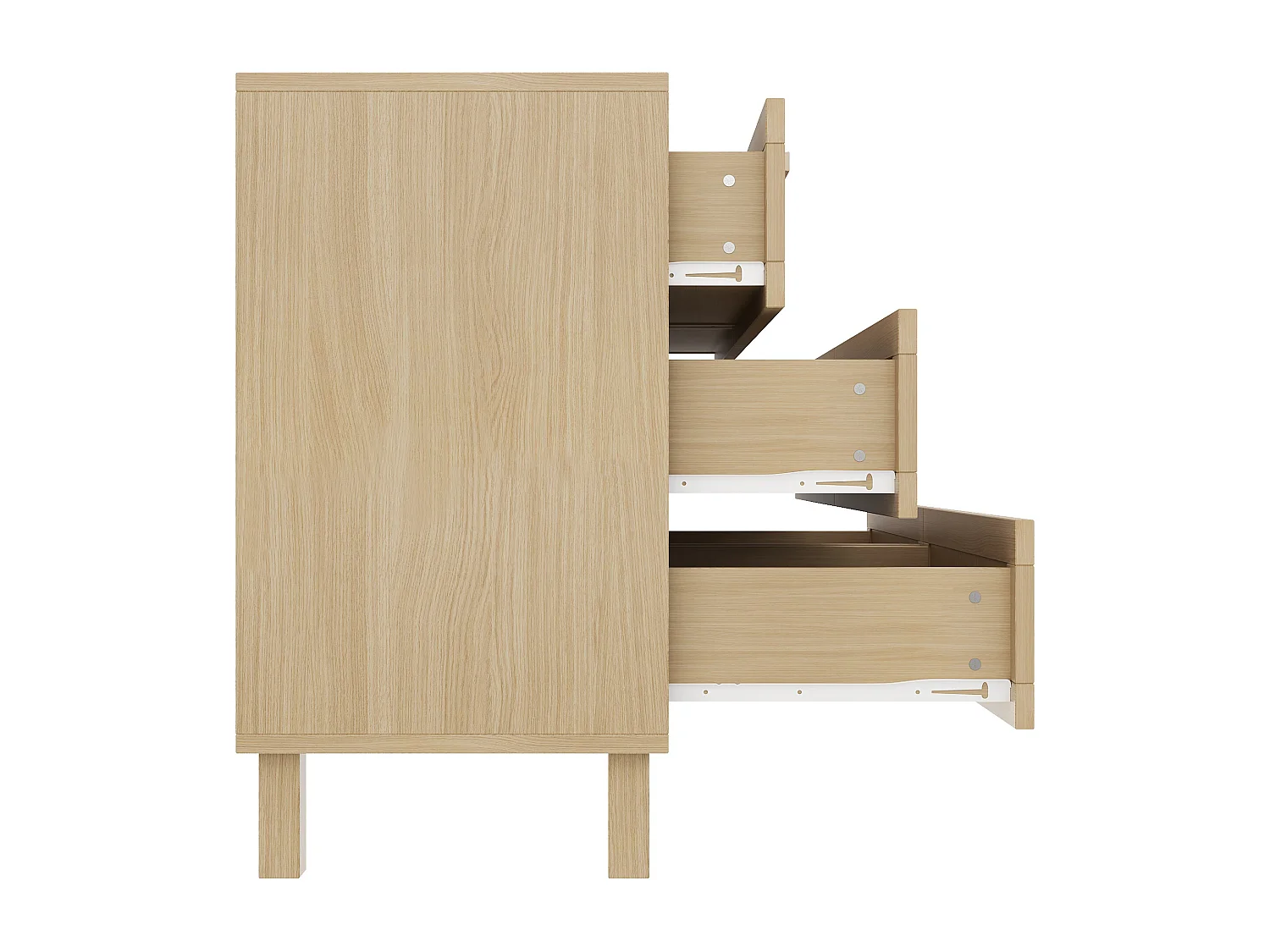 Credenza in legno con 6 cassetti in rattan, contenitore per soggiorno, camera da letto e sala da pranzo, 120x75x40cm