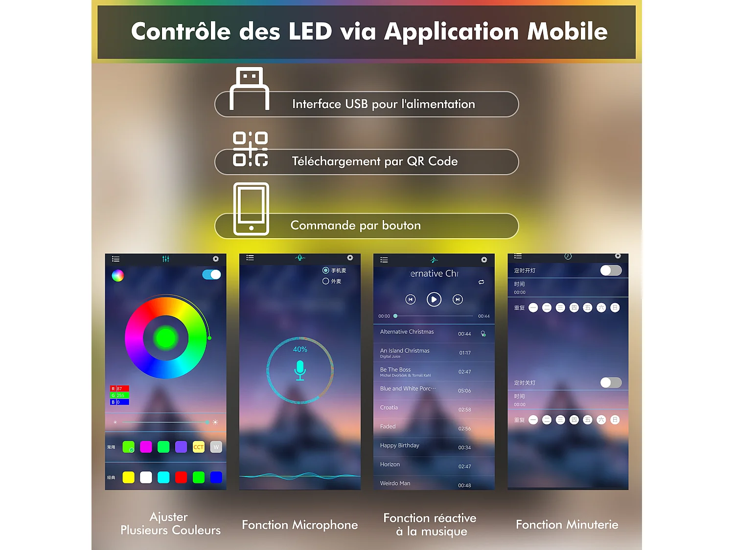 Keuken dressoir 140×40×175 cm, hoge kast met verstelbare planken, vitrinekast met LED-verlichting, zwart