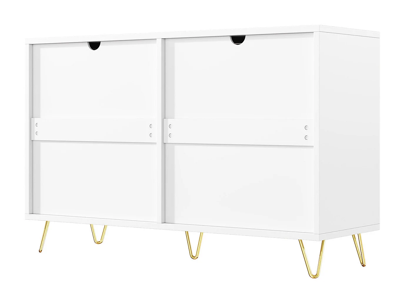 Wit dressoir met 6 lades, moderne hoekladekast, voor slaapkamer, woonkamer, kantoor
