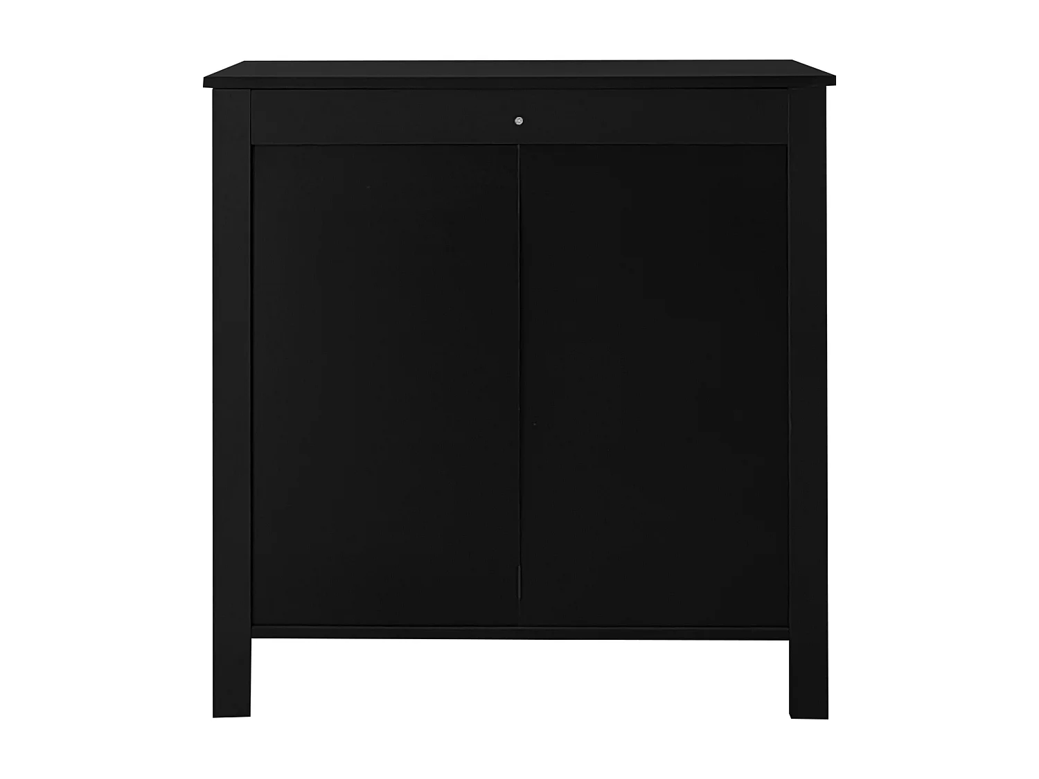 Buffet de Style Contemporain, Commode avec Espace de Rangement, avec poignées dorées, Noir