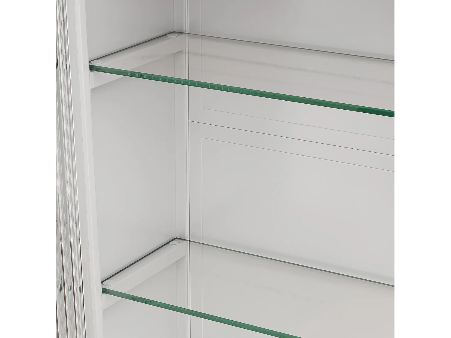 Moderne wandkast met glazen deuren - voor keuken en badkamer - 90 × 20 × 70 cm, Wit