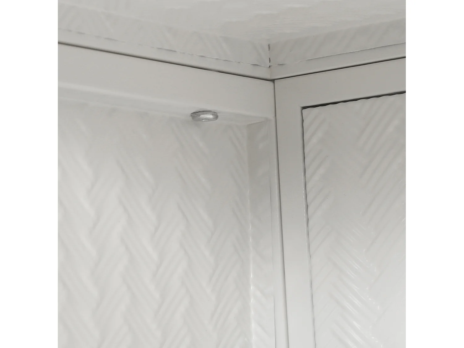 Mobiletto da parete in vetro da 70 cm con due ante, adatto per ingresso, soggiorno, bagno, motivo intrecciato, bianco