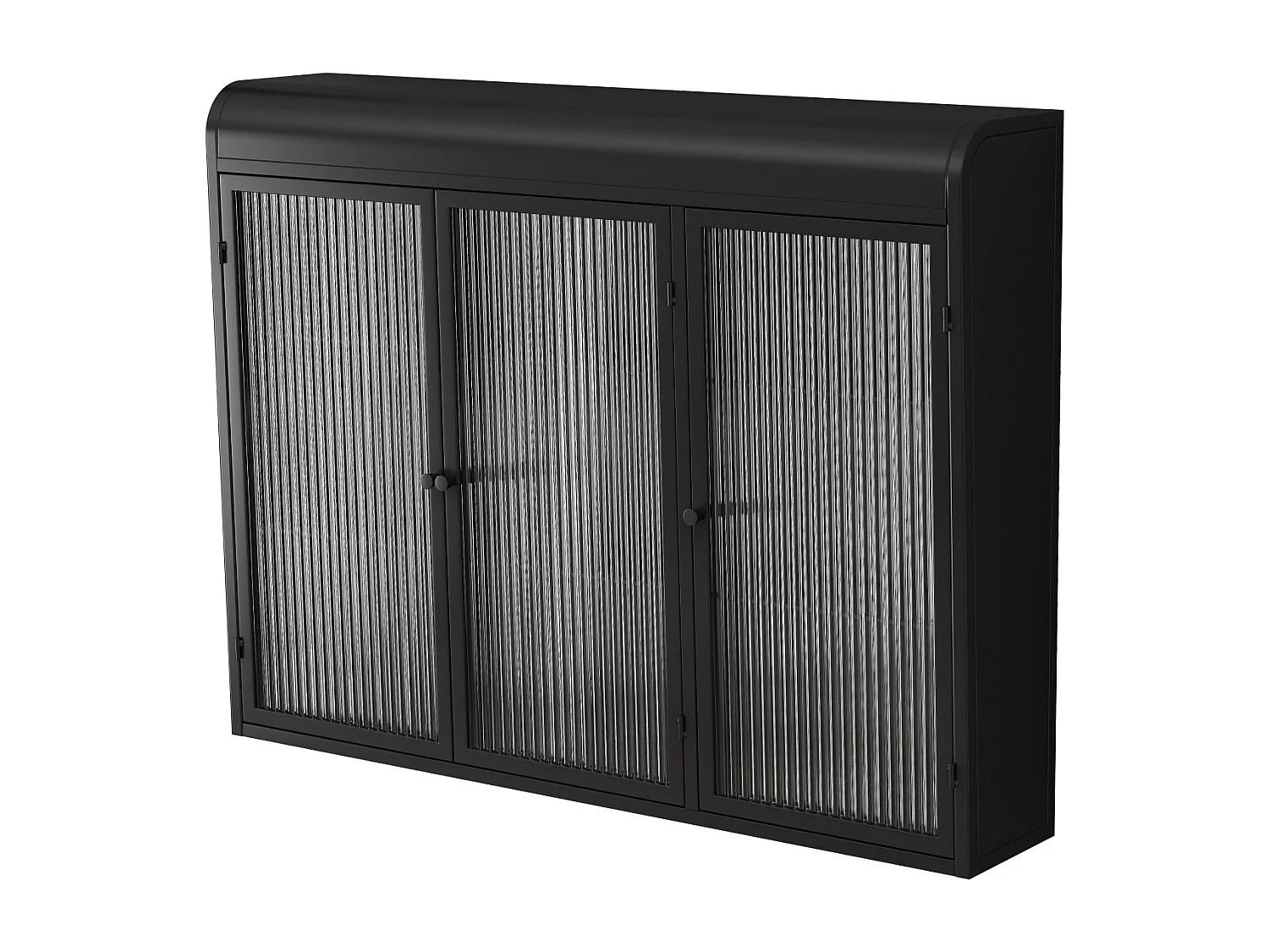 Armoire murale moderne avec portes en verre - pour cuisine et salle de bain - 90 × 20 × 70 cm, noir