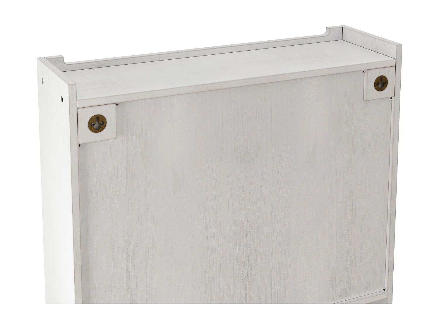 Armoire murale moderne avec 2 portes en verre et barre de suspension, Blanc, 63 x 18 x 60 cm