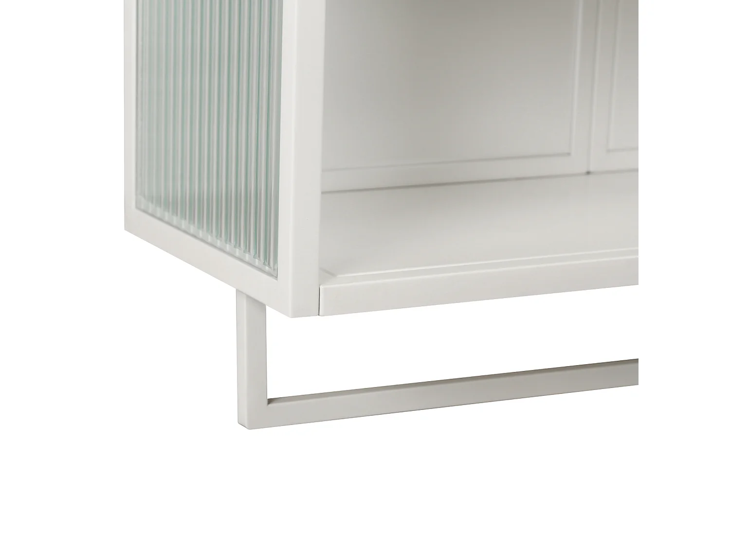 Armoire murale, style rétro, en verre, avec étagères amovibles, salles à manger, salons, blanc