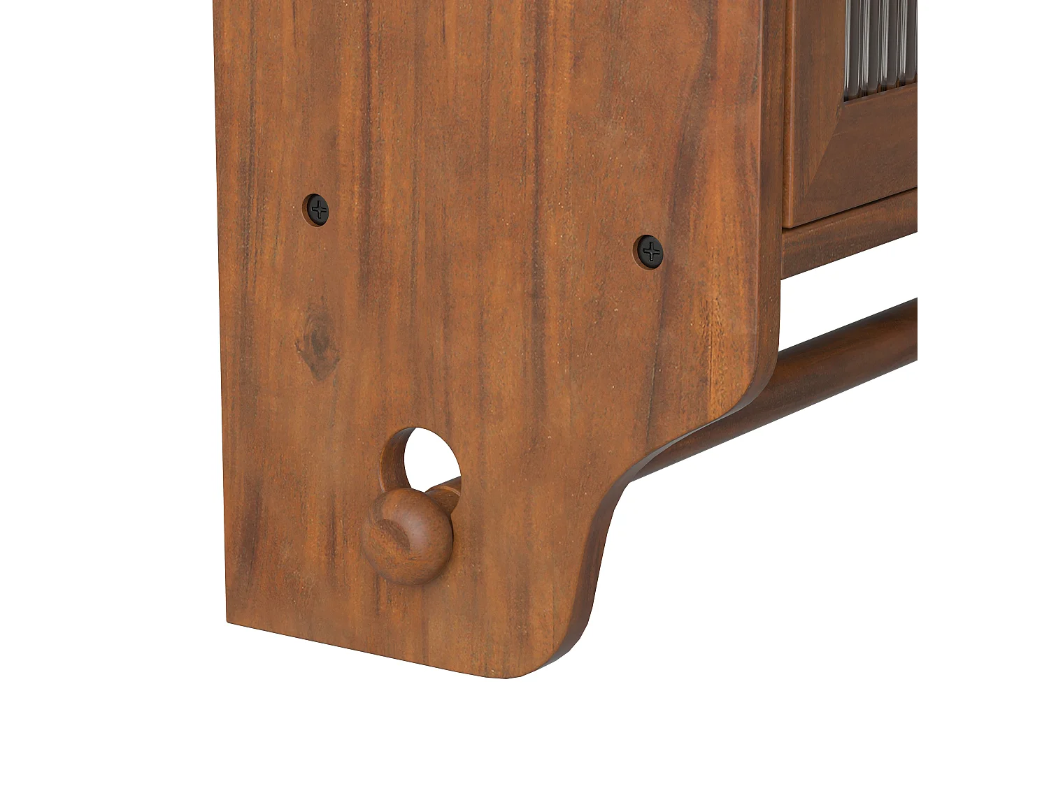Armoire murale moderne avec 2 portes en verre et barre de suspension, Marron, 63 x 18 x 60 cm