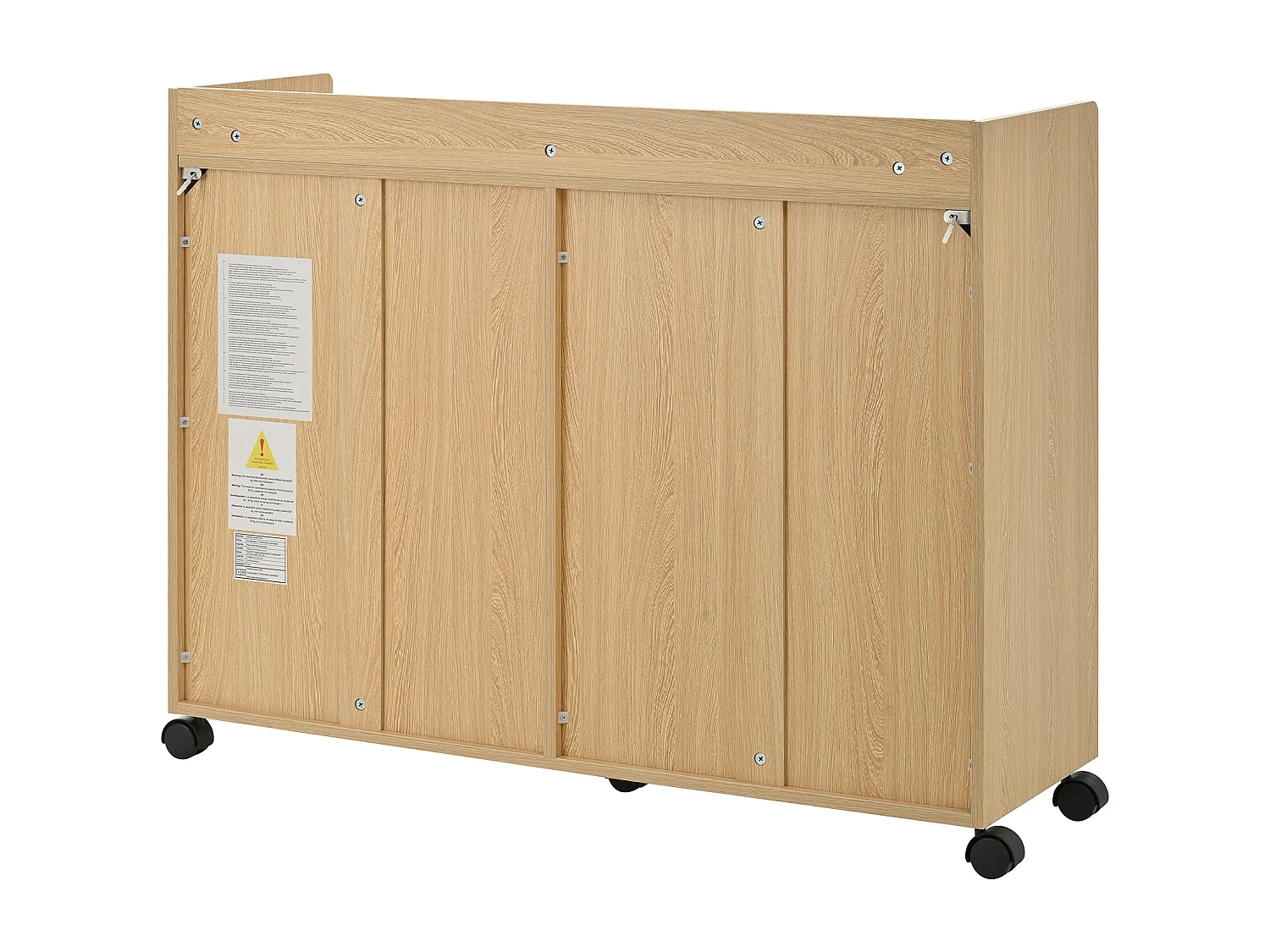 Meuble à chaussures mobile avec roulettes freinées – Étagères réglables et charnières amorties