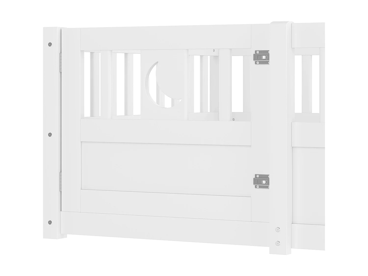 Kinderbett 90x190 cm mit 1 Tür und Absturzsicherung - Weiß (ohne Lattenrost)