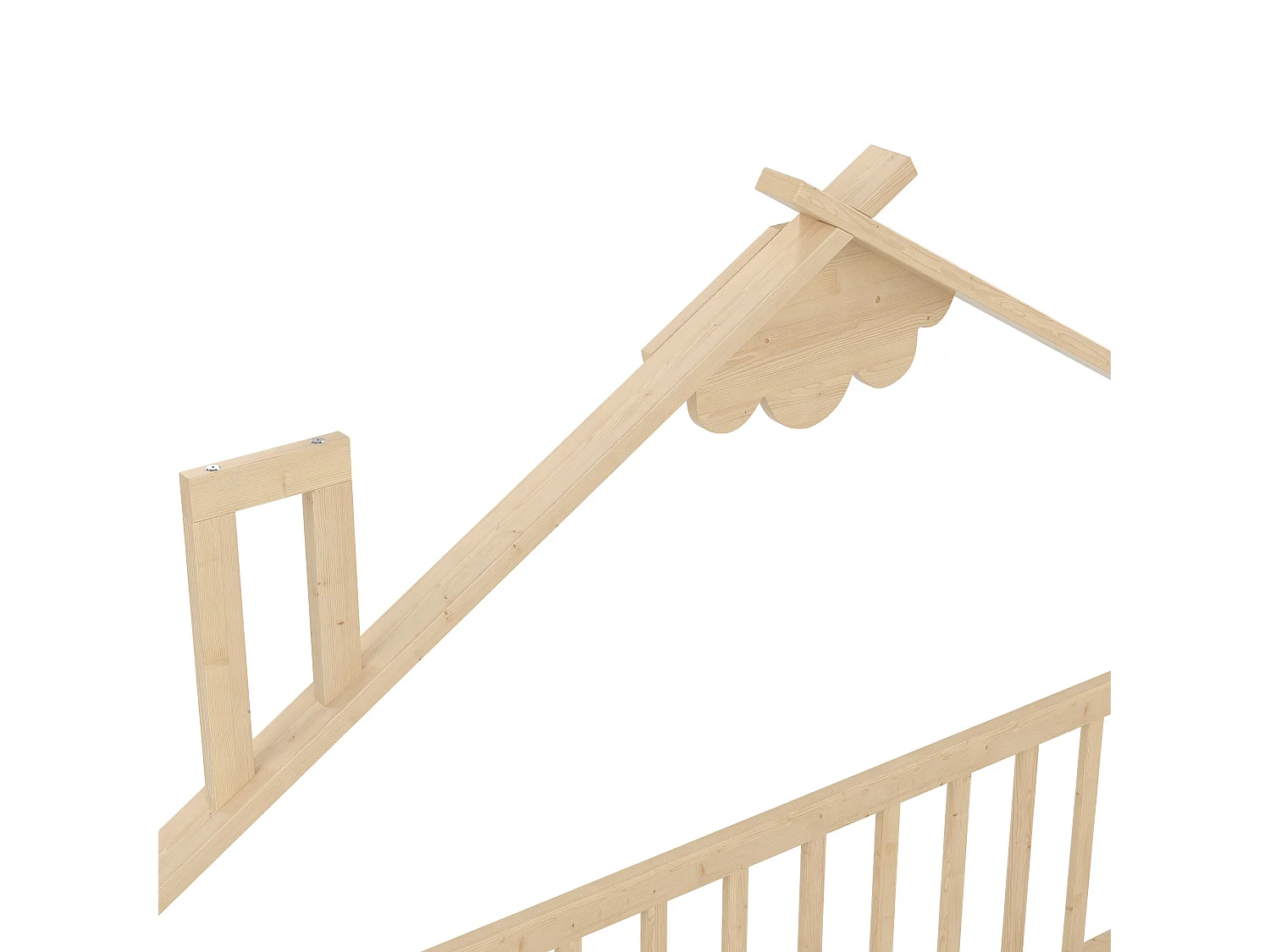 Lit enfant 140x190 cm Lit double avec barrières de sécurité et sommier à lattes - pin - naturel (sans matelas)