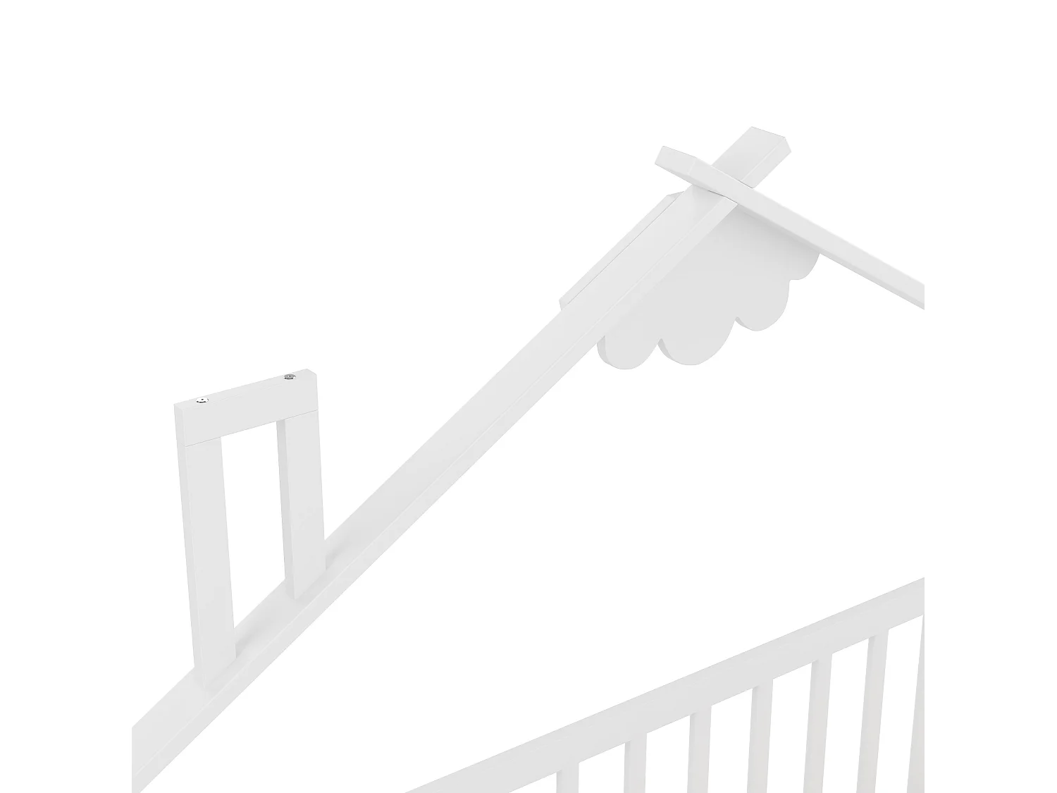 Lit enfant 90x190 cm Lit en bois avec barrières de sécurité et sommier à lattes - pin - blanc (sans matelas)