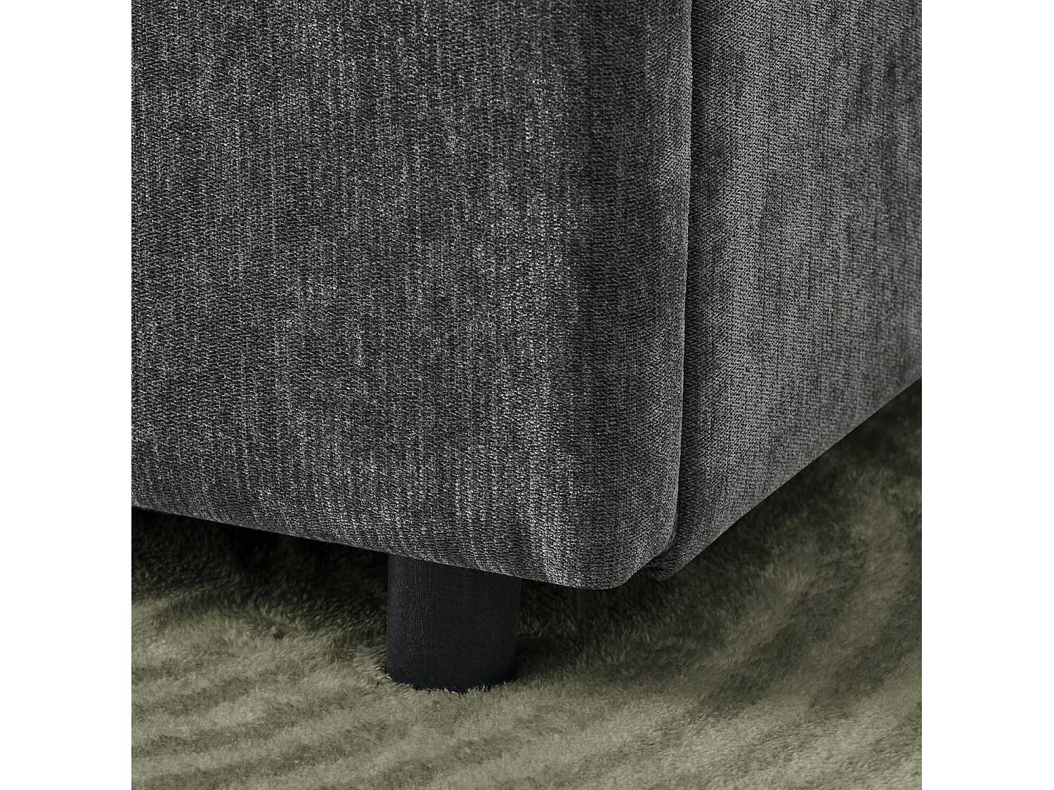 Cama adulto de 140 x 200 cm Cama doble con 4 cajones y somier de láminas - chenilla gris oscuro (sin colchón)