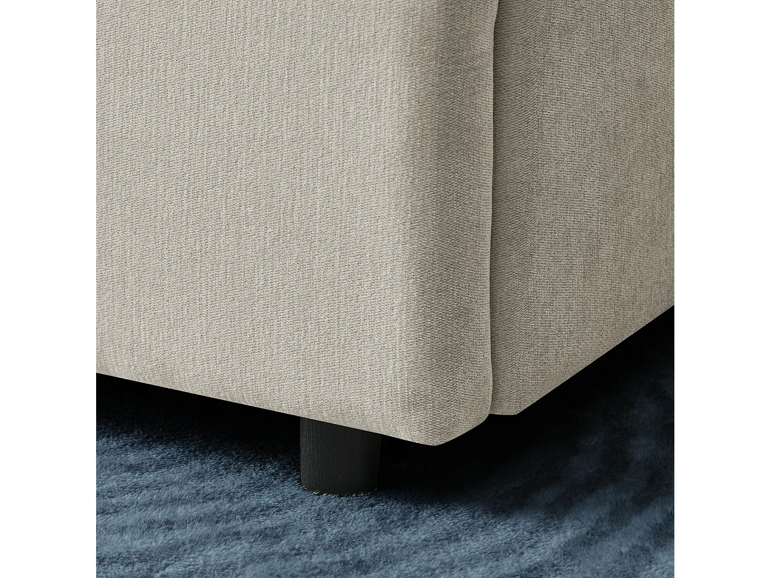 Cama adulto de 140 x 200 cm Cama doble con 4 cajones y somier de láminas - chenilla beige (sin colchón)