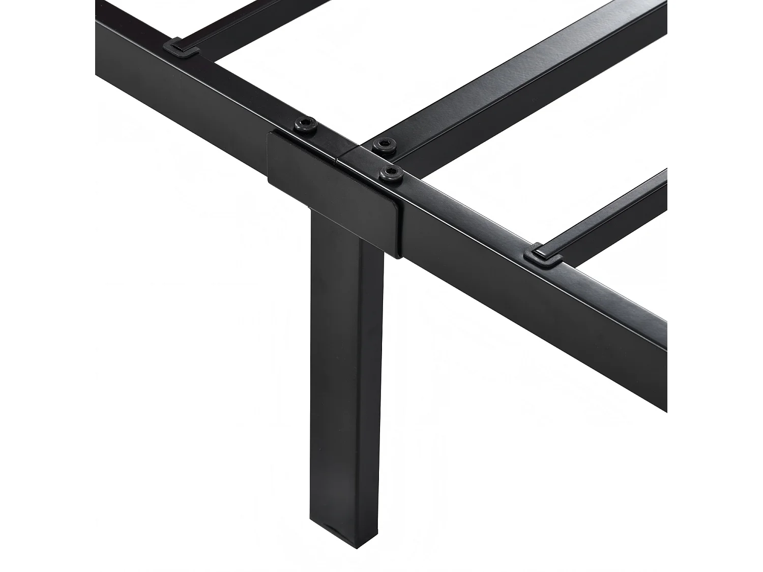 Łóżko dla dorosłych 140x200 cm z regulowanym zagłówkiem i 4 szufladami, metalowy stelaż z listew - czarny len (bez materaca)