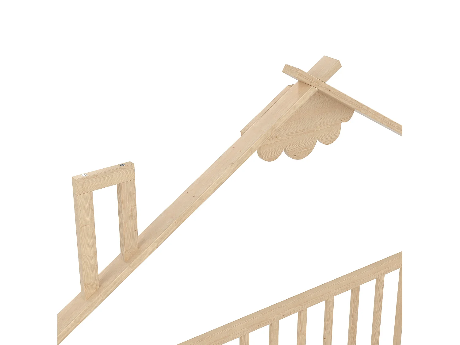 Lit enfant 90x190 cm Lit en bois avec barrières de sécurité et sommier à lattes - pin - naturel (sans matelas)