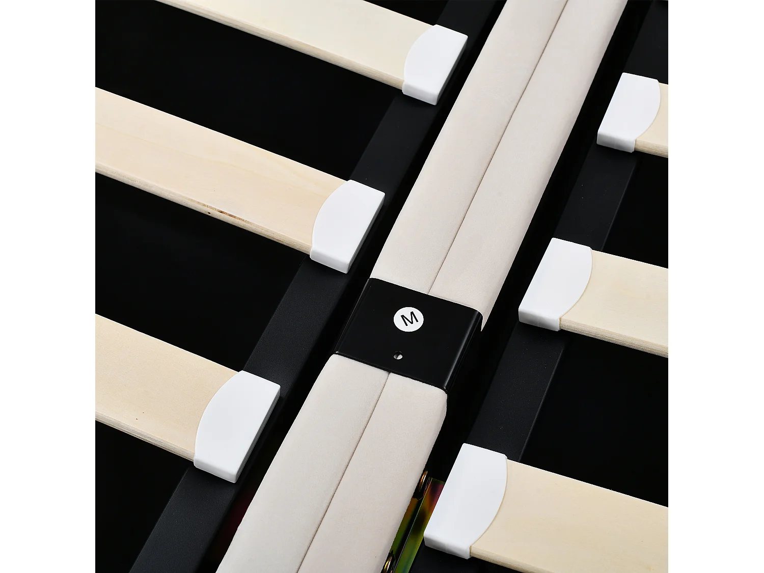 Lit coffre 180x200 cm, lit double avec tête de lit réglable et sommier à lattes - velours beige (sans matelas)