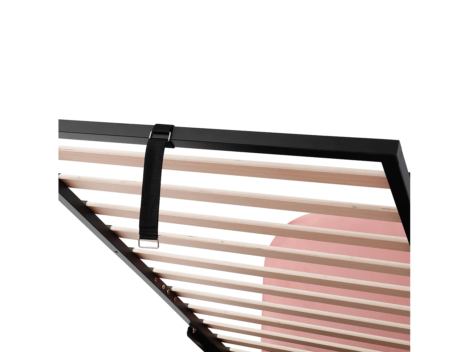 Stauraumbett 90x200 cm, Kinderbett mit gepolstertem Kopfteil und Lattenrost aus Holz - rosa Samt (ohne Matratze)